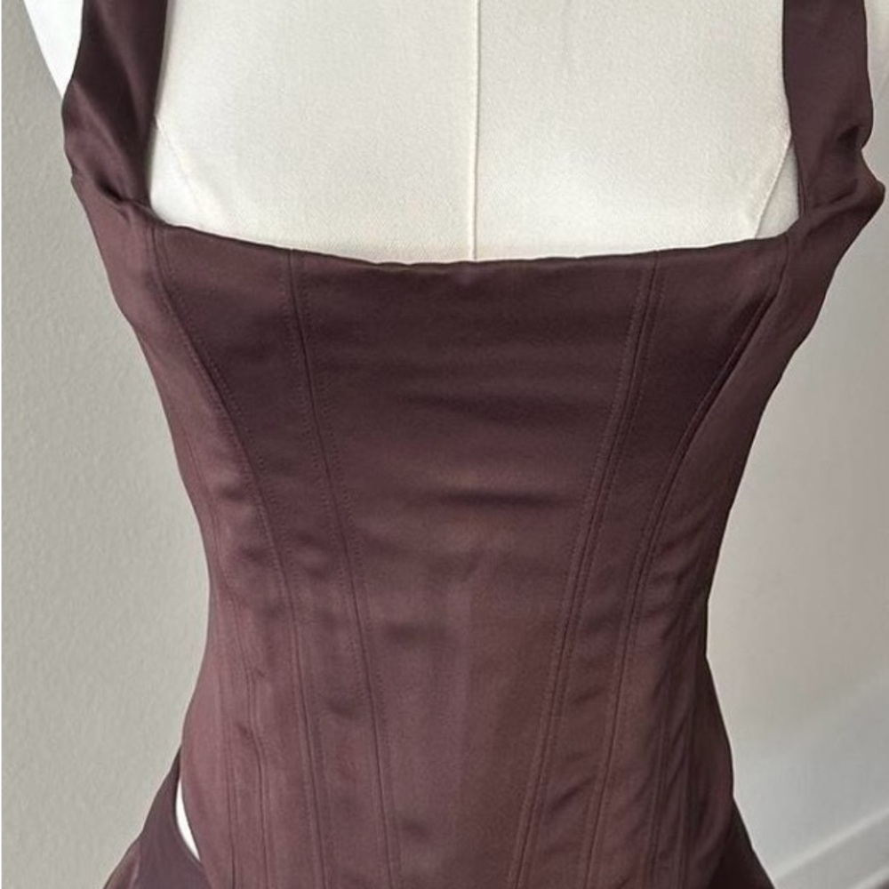 House of CB satin Brown Corset Top - Picture 4 of 4